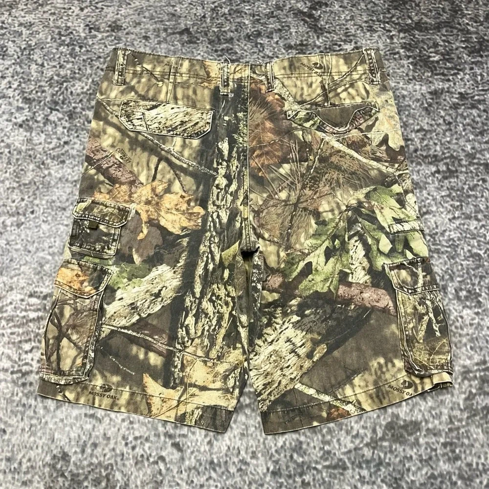 Faded Glory‎ Mossy Oak Camo Cargo Shorts Mens 36 Green Brown Outdoor Skater Y2K